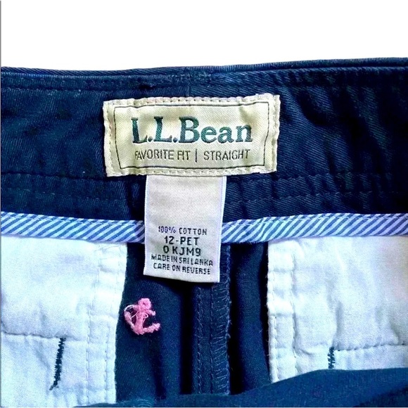 Super Cute LLBean Blue Cotton Straight Skirt With Pink Anchors Size 12P - Picture 6 of 8